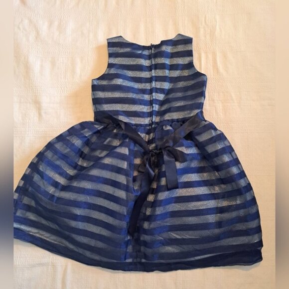 Blush by US Angels girls size 6X blue & silver sleeveless dress, EUC - Picture 4 of 6